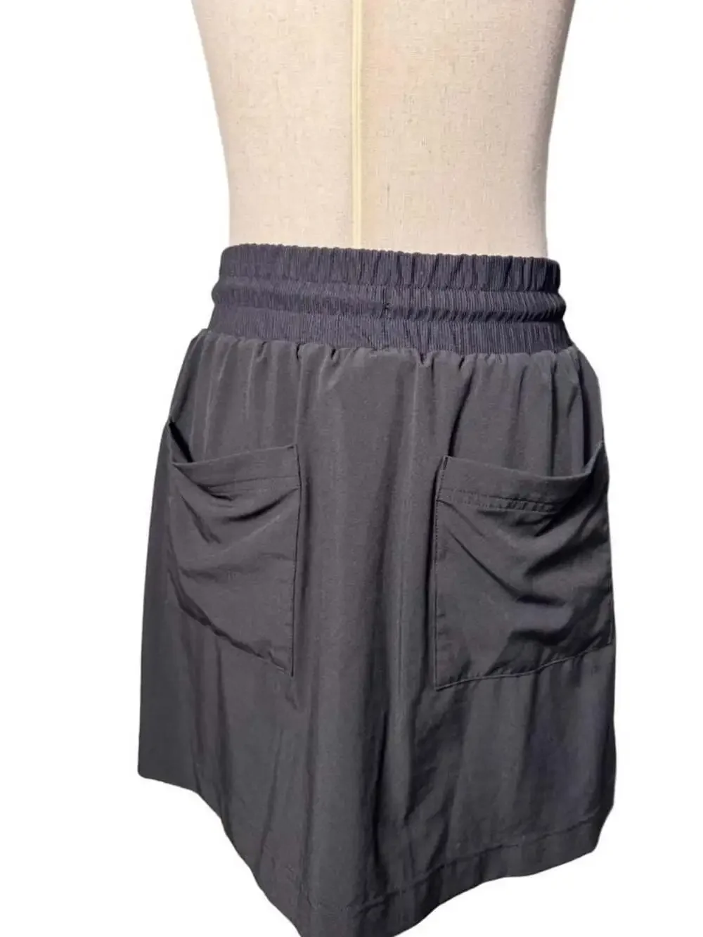 Lou & Grey Black Drawstring Athletic Skort